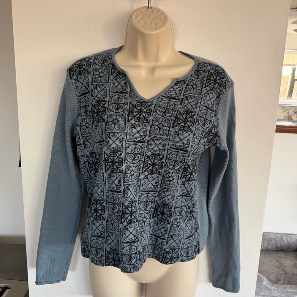 re:named Ribbed Blue Top